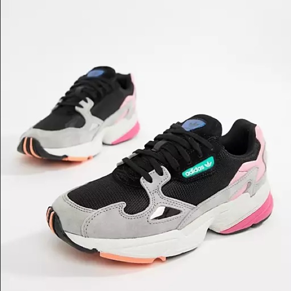 Adidas Originals Black Falcon Sneaker in Black Multi - size 6.5 - Picture 3 of 6